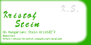 kristof stein business card